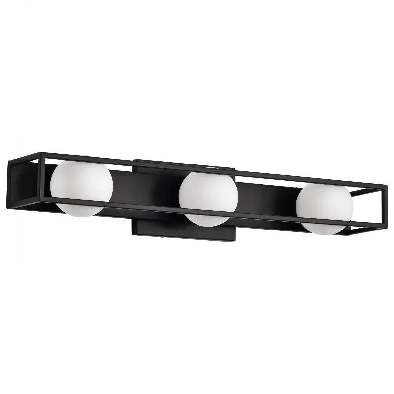 Industrial Lighting for Textile MillsJenkins 24" 3 Lights LED Bathroom Vanity Light, Matte Black Finish