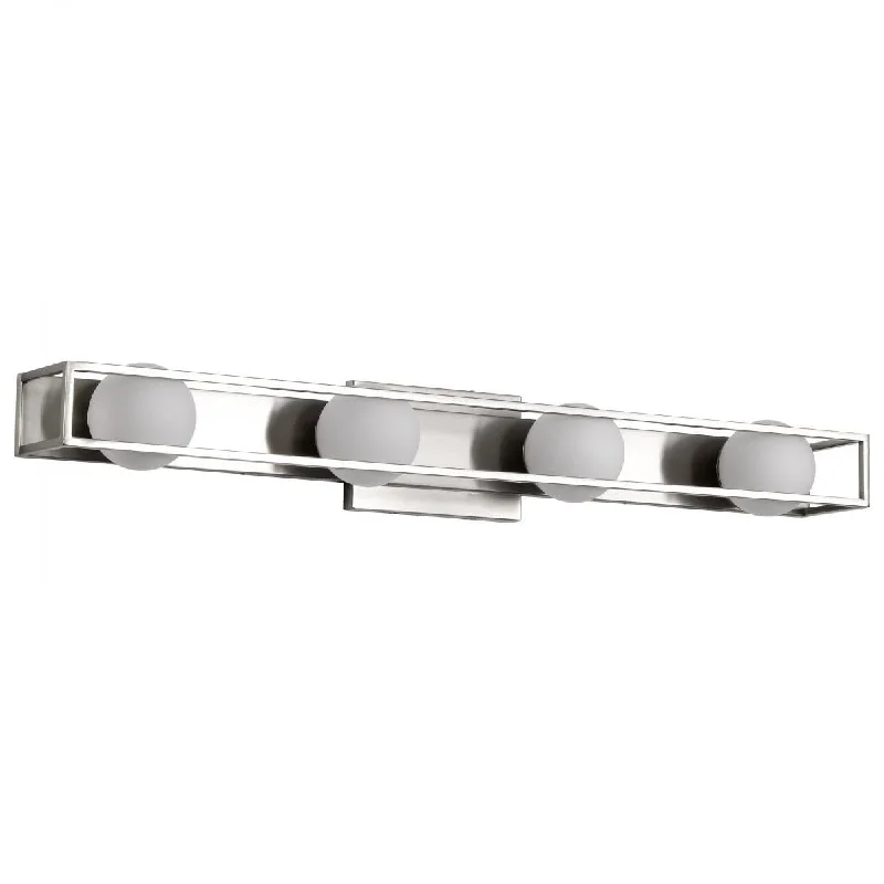 Industrial Exit Sign Lighting for Quick EvacuationJenkins 33" 4 Lights LED Bathroom Vanity Light, Brushed Nickel Finish
