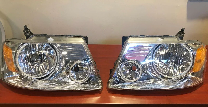 Track lighting with clear glass shadesUSED 2005-2008 FORD F-150 PRE-ASSEMBLED HEADLIGHTS- CHROME - AMBER 7043-005 - CLEARANCE Track lighting with clear glass shadesUSED 2005-2008 FORD F-150 PRE-ASSEMBLED HEADLIGHTS- CHROME - AMBER 7043-005 - CLEARANCE