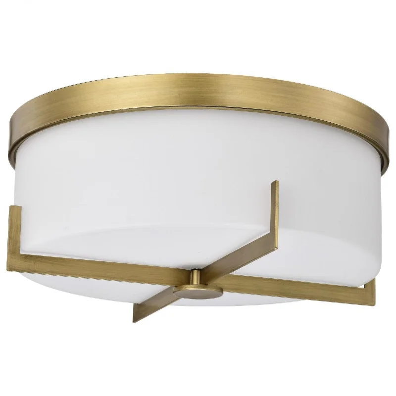 Industrial Emergency Lighting for Safety in FactoriesRoselle 15" Flush Mount Light, Natural Brass Finish