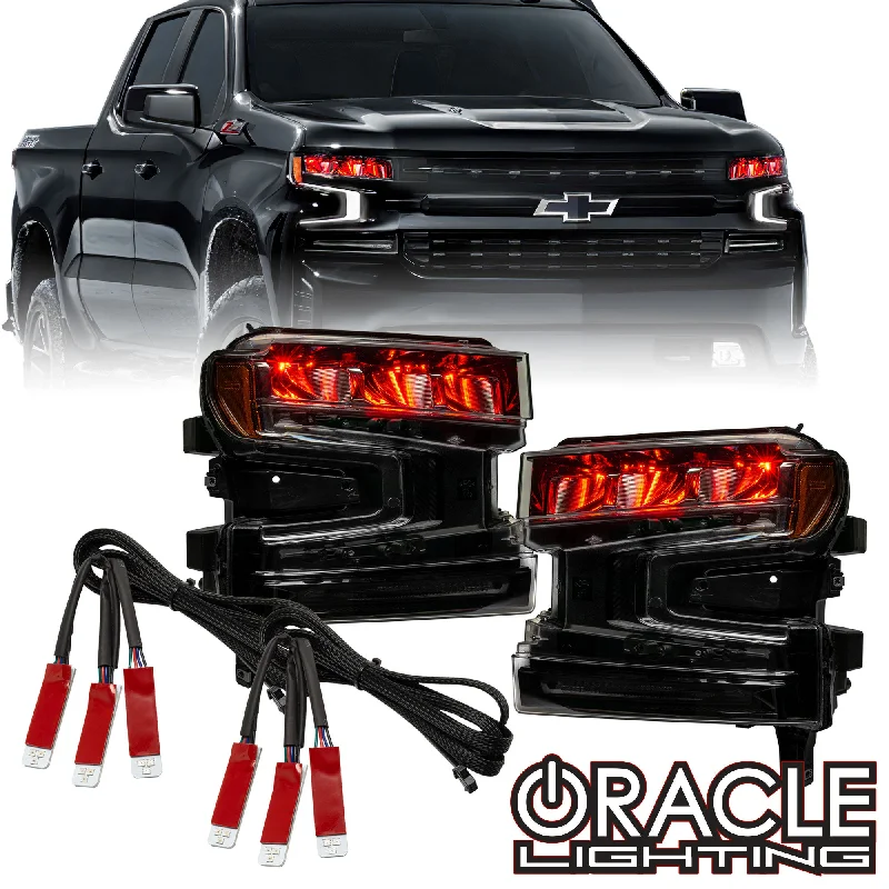 Track lighting with colored glass accentsORACLE Lighting 2019-2022 Chevrolet Silverado 1500 ColorSHIFT RGB Demon Eye Headlight Upgrade