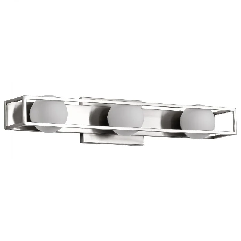 Industrial Lighting for Food Processing FactoriesJenkins 24" 3 Lights LED Bathroom Vanity Light, Brushed Nickel Finish