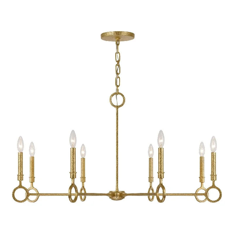 Track lighting with colored glass accentsNoah 8-Light Chandelier