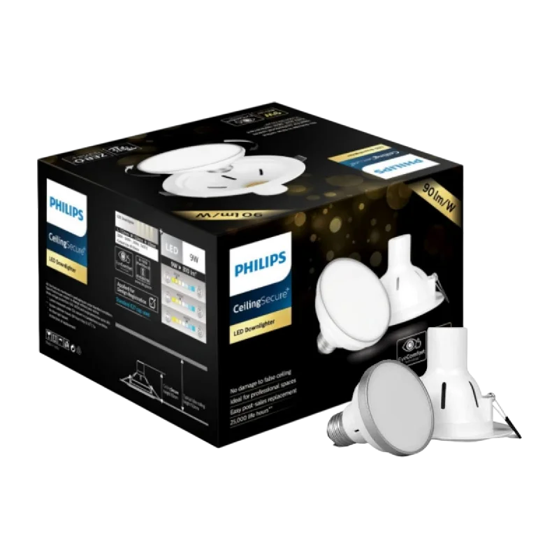 Low - voltage track lighting for safetyPhilips CeilingSecure LED Downlight |  No damage to false ceiling at the time of replacement
