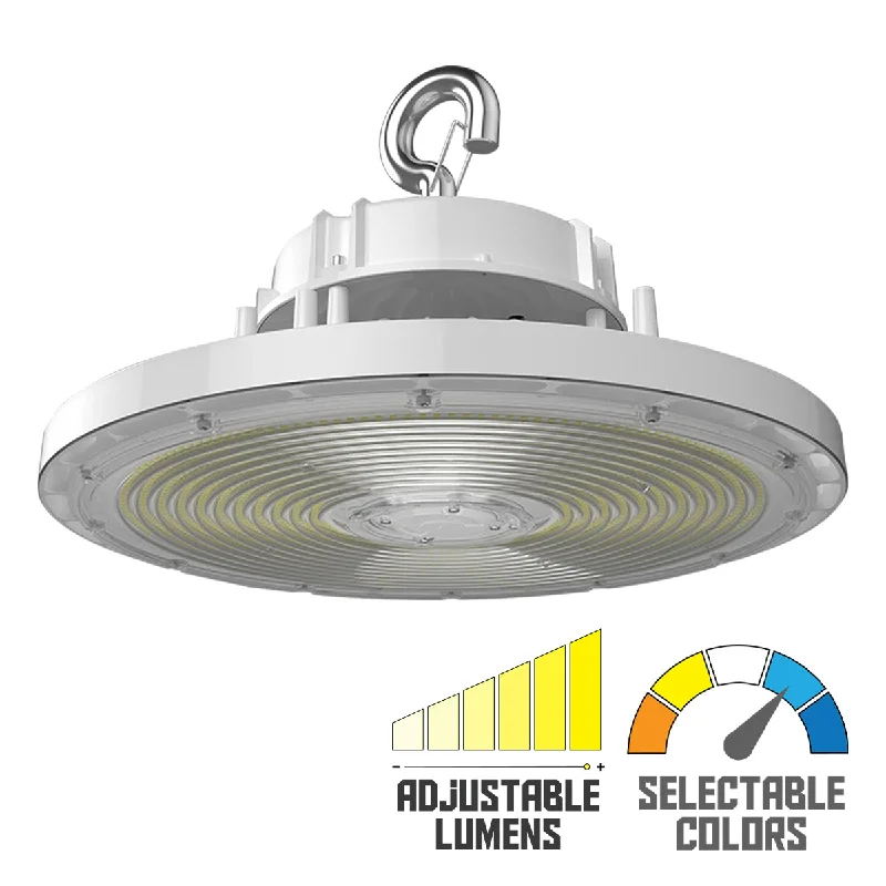 High - Bay LED Industrial Lighting for WarehousesHigh Bay UFO LED Light, 79000 Lumens, 300/400/500W, 30K/40K/50K, 120/277V, White