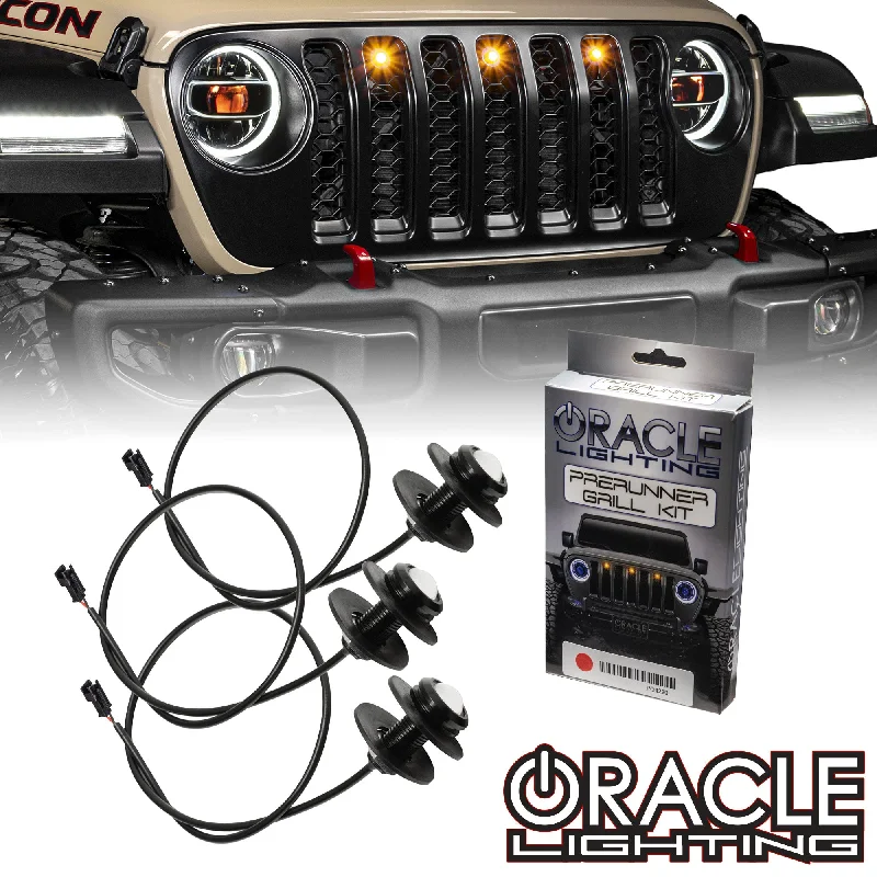 Track lighting with a chunky, bold designORACLE Lighting Pre-Runner Style LED Grill Light Kit for Jeep Gladiator JT