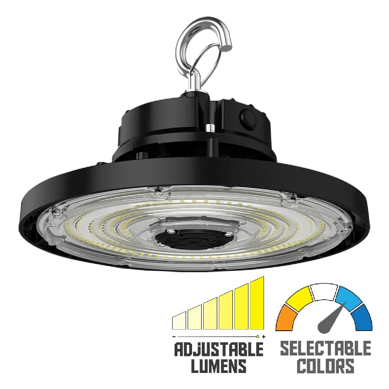 Energy - Efficient Industrial Lighting for Cost - SavingsHigh Bay UFO LED Light, 22000 Lumens, 100/120/150W, 30K/40K/50K, 120/277V, Black