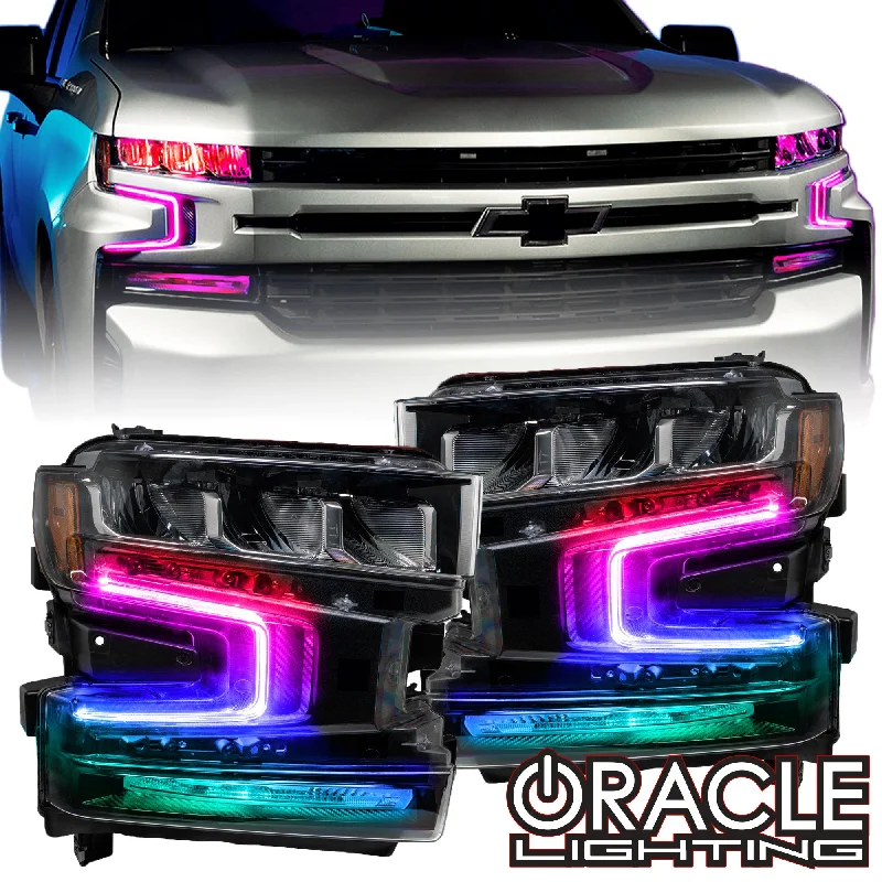 Track lighting with frosted glass shadesORACLE Lighting 2019-2022 Chevrolet Silverado 1500 ColorSHIFT RGB+W Headlight DRL Upgrade Kit