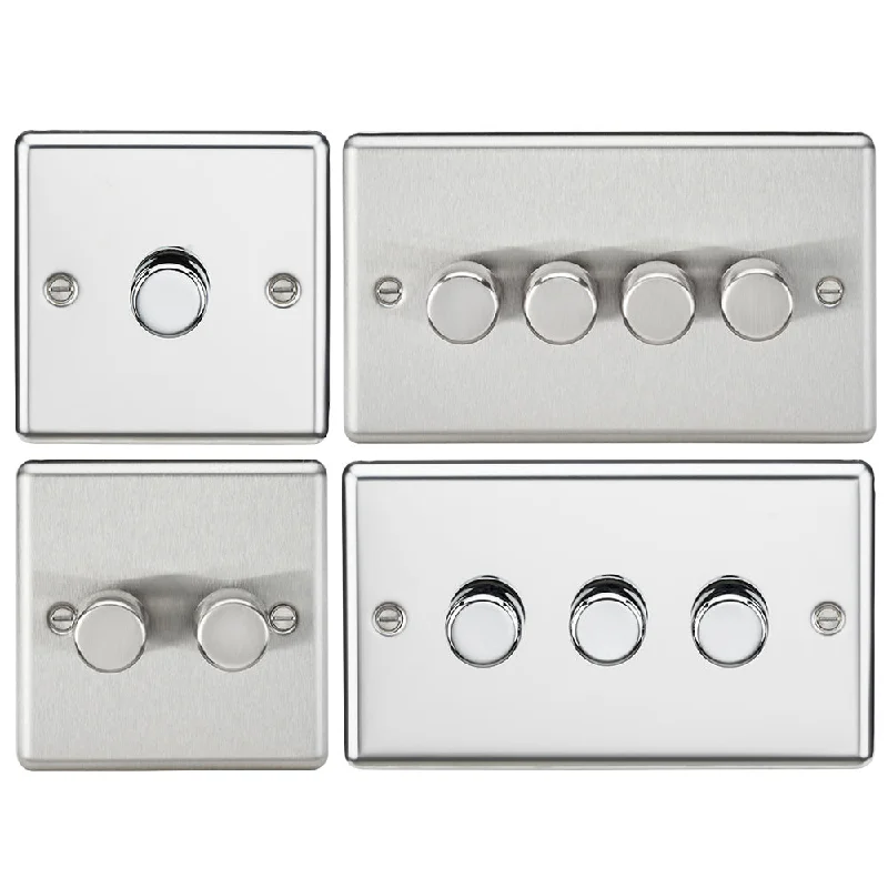 White track lighting for a clean lookKnightsbridge 2 Way 5 - 150W LED Trailing Edge Dimmer Push On Off