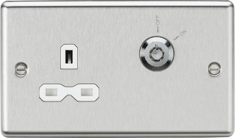 Track lighting for retail window displaysKnightsbridge 13A 1G DP Lockable Socket - Brushed Chrome with White Insert Track lighting for retail window displaysKnightsbridge 13A 1G DP Lockable Socket - Brushed Chrome with White Insert