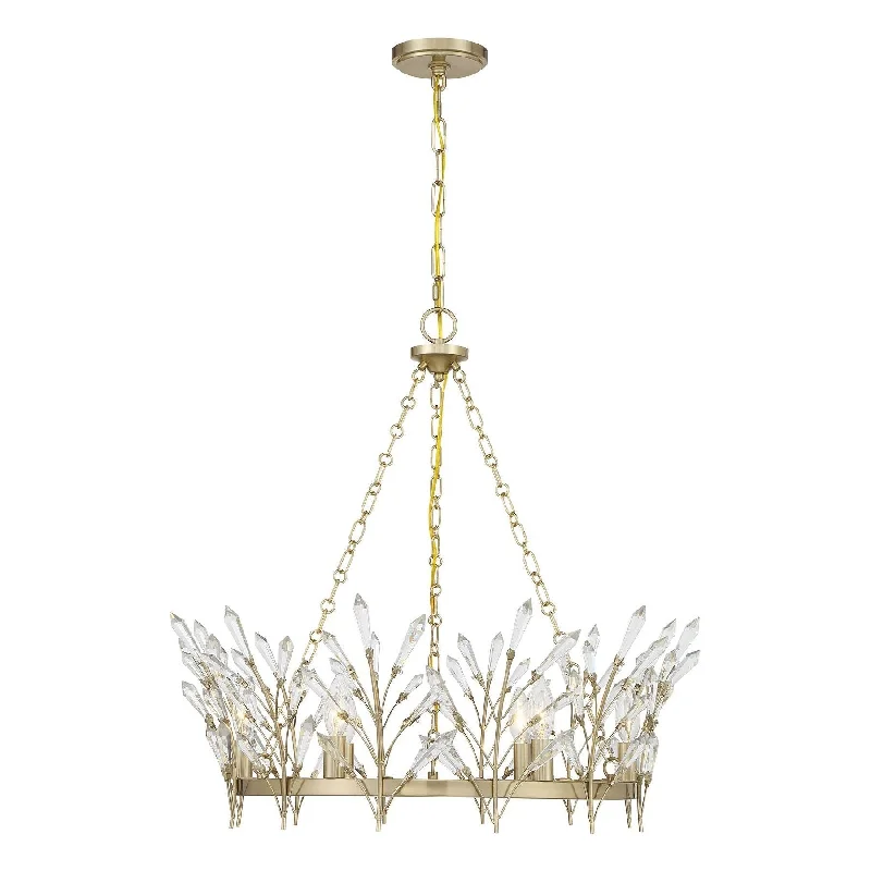 Track lighting with colored glass accentsOrianna 6-Light Chandelier