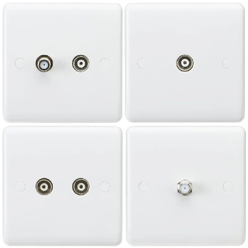 Track lighting for creating a focal pointKnightsbridge Curved Edge Coax SAT TV Outlets