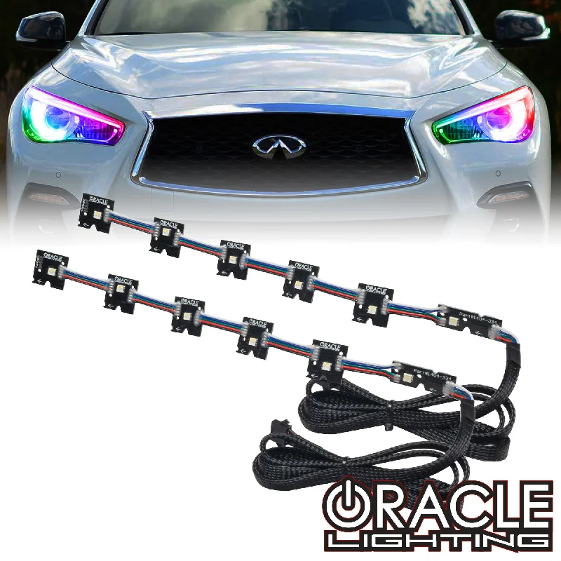 Track lighting with clear glass shadesORACLE Lighting 2014-2024 Infiniti Q50 ColorSHIFT RGB+W Headlight Halo Upgrade Kit