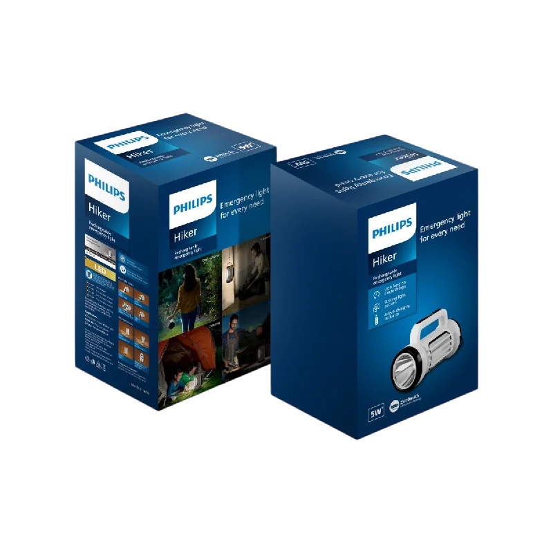 Track lighting with a sleek profilePhilips Hiker Rechargeable Emergency light