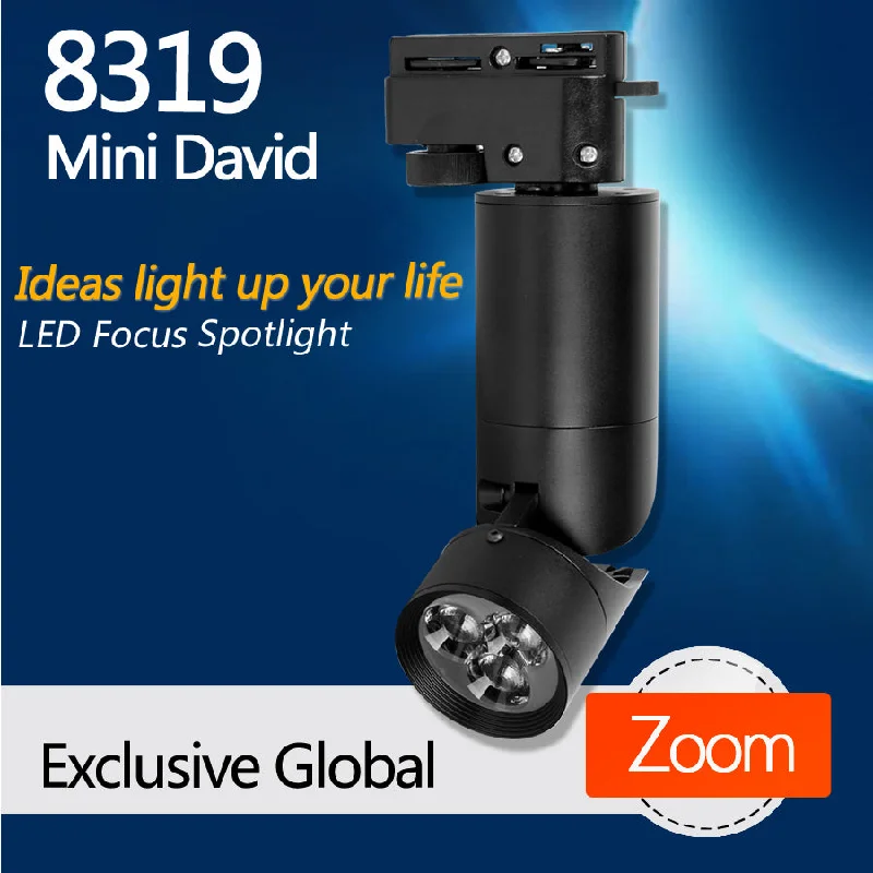 High - lumen track lighting for bright spaces8319 Mini David LED Track Spotlight For Clothing store lighting