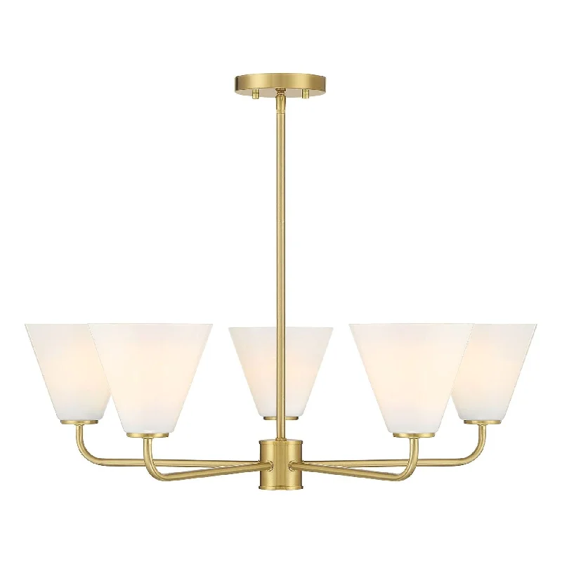 Track lighting with a brushed nickel finishBlair 5-Light Chandelier