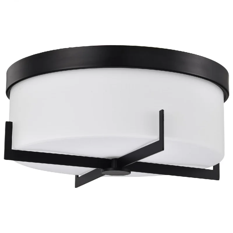 Industrial Lighting for Metal Fabrication ShopsRoselle 15" Flush Mount Light, Matte Black Finish