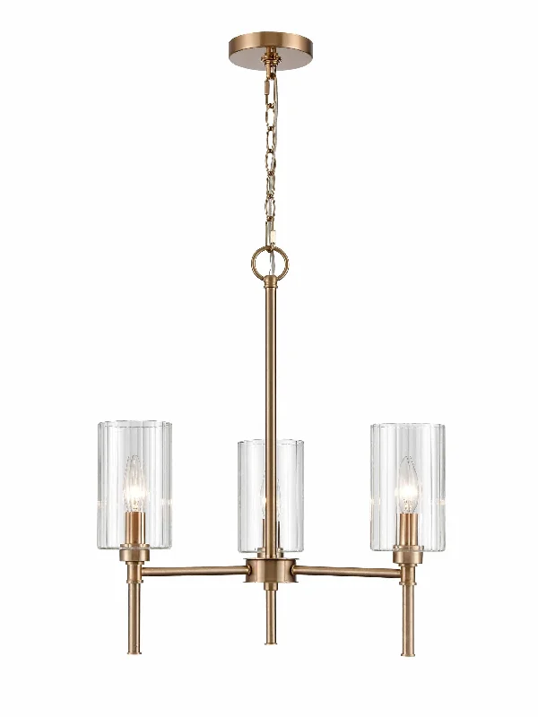 Chandeliers with Sputnik - Style Design for a Futuristic VibeChandeliers with Sputnik - Style Design for a Futuristic Vibe3 Lamps Chastine Chandelier - Modern Gold Finish - Clear Beveled Glass - 22in Diameter - E12 Candelabra Base