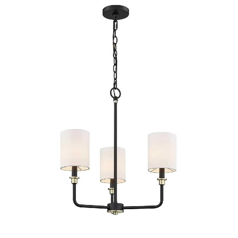 LED Chandeliers for Energy - Efficient LightingLED Chandeliers for Energy - Efficient Lighting3 Lamps Chelsea Chandelier - Matte Black / Modern Gold Finish - 21in Diameter - E12 Candelabra Base