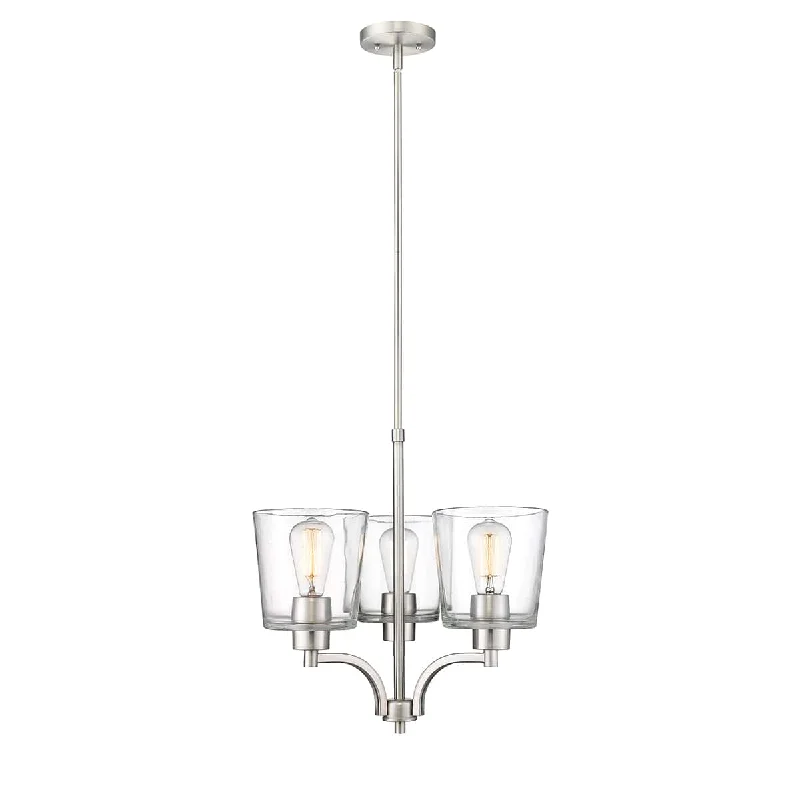 Chandeliers for Living Rooms to Create a Focal PointChandeliers for Living Rooms to Create a Focal Point3 Lamps Evalon Chandelier - Brushed Nickel Finish - Clear Glass - 18in Diameter - E26 Medium Base