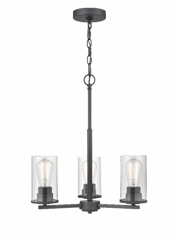 Chandeliers for High Ceilings to Fill Vertical SpaceChandeliers for High Ceilings to Fill Vertical Space3 Lamps Verlana Chandelier - Matte Black - Clear Glass - 19in Diameter - E26 Medium Base