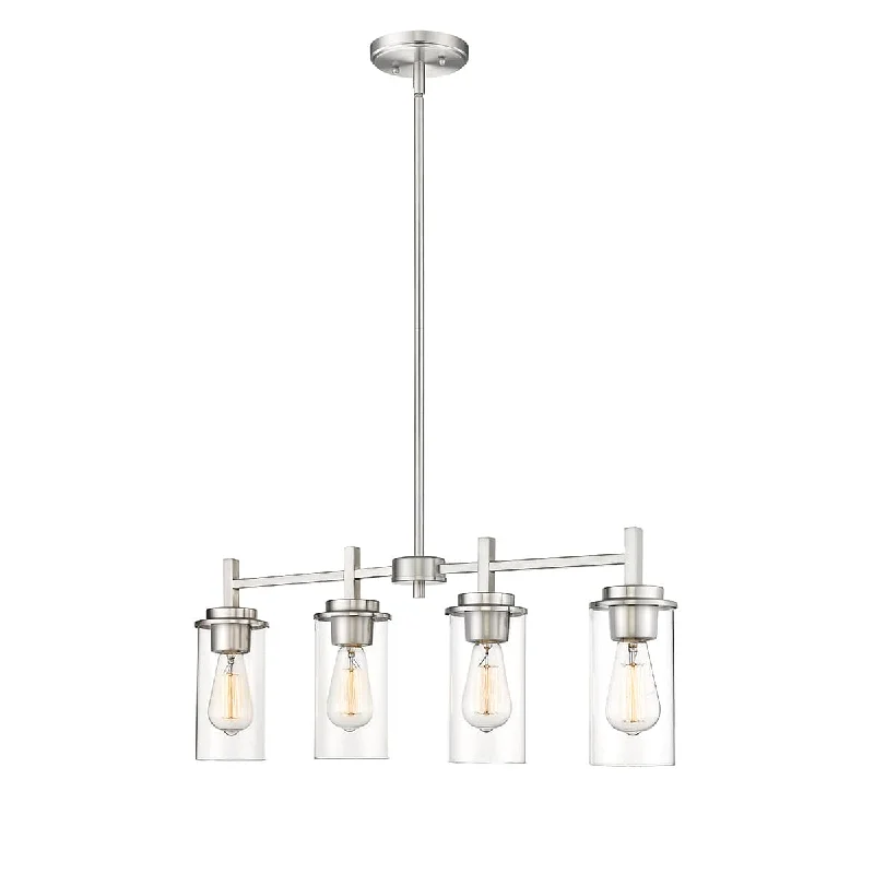 Oversized Chandeliers as a Statement Piece in Living RoomsOversized Chandeliers as a Statement Piece in Living Rooms4 Lamps Janna Island Chandelier - Brushed Nickel Finish - Clear Glass - 28in Diameter - E26 Medium Base