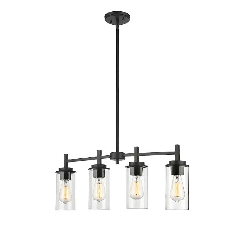 Chandeliers for Living Rooms to Create a Focal PointChandeliers for Living Rooms to Create a Focal Point4 Lamps Janna Island Chandelier - Matte Black Finish - Clear Glass - 28in Diameter - E26 Medium Base