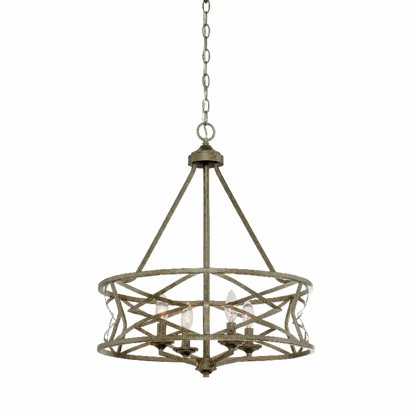 French Country Chandeliers with a Romantic AuraFrench Country Chandeliers with a Romantic Aura4 Lamps Lakewood Chandelier - Antique Silver - 21in Diameter - E12 Candelabra Base
