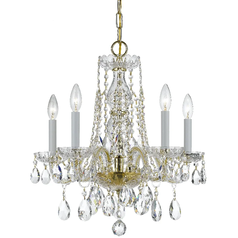 Chandeliers with Venetian Glass for a Luxurious LookChandeliers with Venetian Glass for a Luxurious Look5 Light Polished Brass Crystal Mini Chandelier Draped In Clear Hand Cut Crystal - C193-1061-PB-CL-MWP