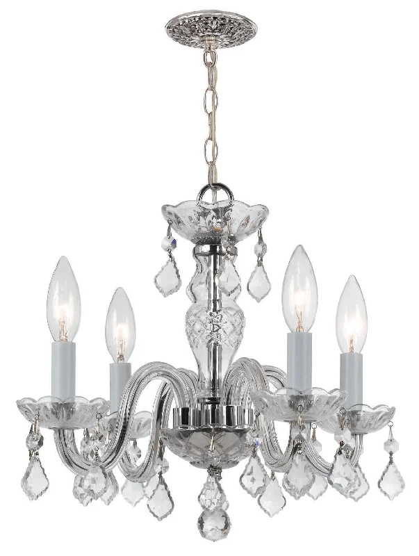 Mid - Century Modern Chandeliers for Vintage AppealMid - Century Modern Chandeliers for Vintage Appeal4 Light Polished Chrome Crystal Mini Chandelier Draped In Clear Swarovski Strass Crystal - C193-1064-CH-CL-S
