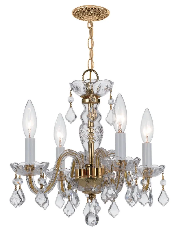 Mid - Century Modern Chandeliers for Vintage AppealMid - Century Modern Chandeliers for Vintage Appeal4 Light Polished Brass Crystal Mini Chandelier Draped In Clear Hand Cut Crystal - C193-1064-PB-CL-MWP
