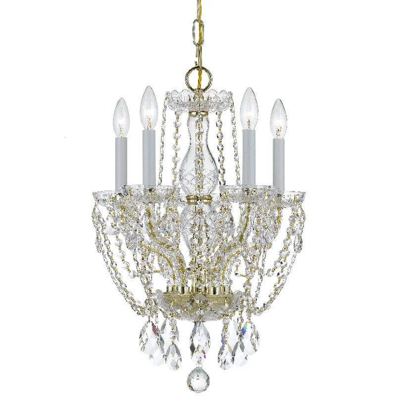 LED Chandeliers for Energy - Efficient LightingLED Chandeliers for Energy - Efficient Lighting5 Light Polished Brass Crystal Mini Chandelier Draped In Clear Spectra Crystal - C193-1129-PB-CL-SAQ