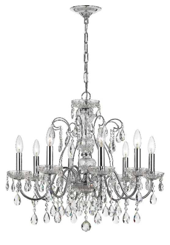 Small Chandeliers for Compact RoomsSmall Chandeliers for Compact Rooms8 Light Polished Chrome Traditional Modern Chandelier Draped In Clear Hand Cut Crystal - C193-3028-CH Small Chandeliers for Compact RoomsSmall Chandeliers for Compact Rooms8 Light Polished Chrome Traditional Modern Chandelier Draped In Clear Hand Cut Crystal - C193-3028-CH
