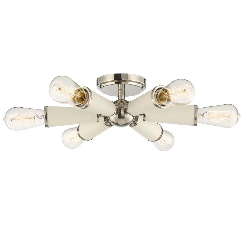 Chandeliers for Dining Rooms to Set the Mood for MealsChandeliers for Dining Rooms to Set the Mood for Meals6 Light Polished Nickel Mid Century Modern Ceiling Mount - C193-3807-PN_CEILING