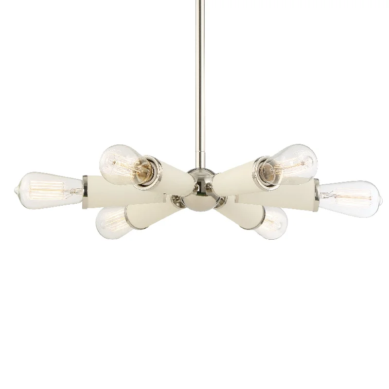 Chandeliers for High Ceilings to Fill Vertical SpaceChandeliers for High Ceilings to Fill Vertical Space6 Light Polished Nickel Mid Century Modern Chandelier - C193-3807-PN