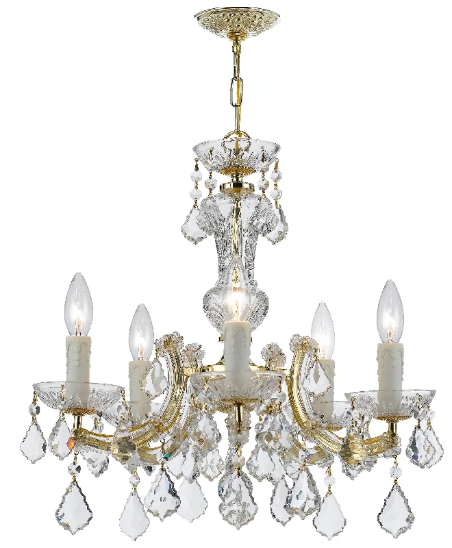 LED Chandeliers for Energy - Efficient LightingLED Chandeliers for Energy - Efficient Lighting5 Light Gold Traditional Mini Chandelier Draped In Clear Spectra Crystal - C193-4376-GD-CL-SAQ