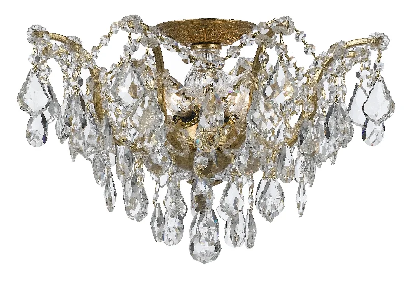 Rustic Wood Chandeliers for Country - Style HousesRustic Wood Chandeliers for Country - Style Houses5 Light Antique Gold Modern Ceiling Mount Draped In Clear Hand Cut Crystal - C193-4457-GA-CL-MWP