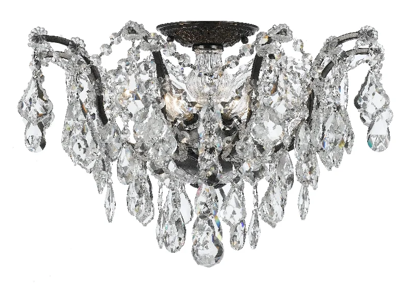 Chandeliers with Metal Frames in Black FinishChandeliers with Metal Frames in Black Finish5 Light Vibrant Bronze Modern Ceiling Mount Draped In Clear Swarovski Strass Crystal - C193-4457-VZ-CL-S