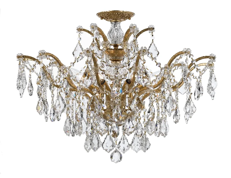 Ceiling - Mounted Chandeliers for Standard CeilingsCeiling - Mounted Chandeliers for Standard Ceilings6 Light Antique Gold Modern Ceiling Mount Draped In Clear Spectra Crystal - C193-4459-GA-CL-SAQ_CEILING
