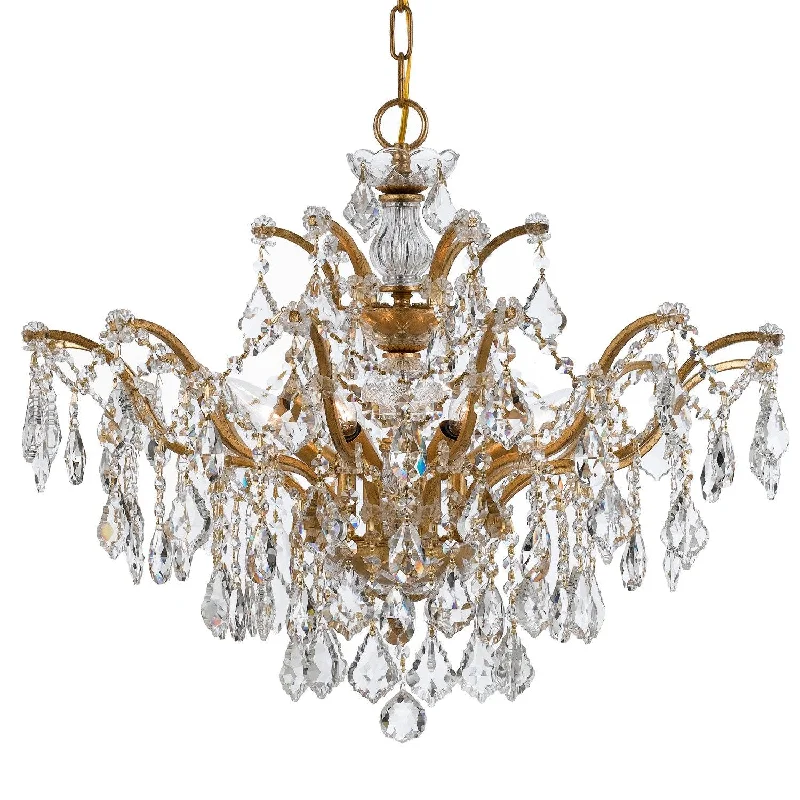 Rustic Wood Chandeliers for Country - Style HousesRustic Wood Chandeliers for Country - Style Houses6 Light Antique Gold Modern Chandelier Draped In Clear Spectra Crystal - C193-4459-GA-CL-SAQ