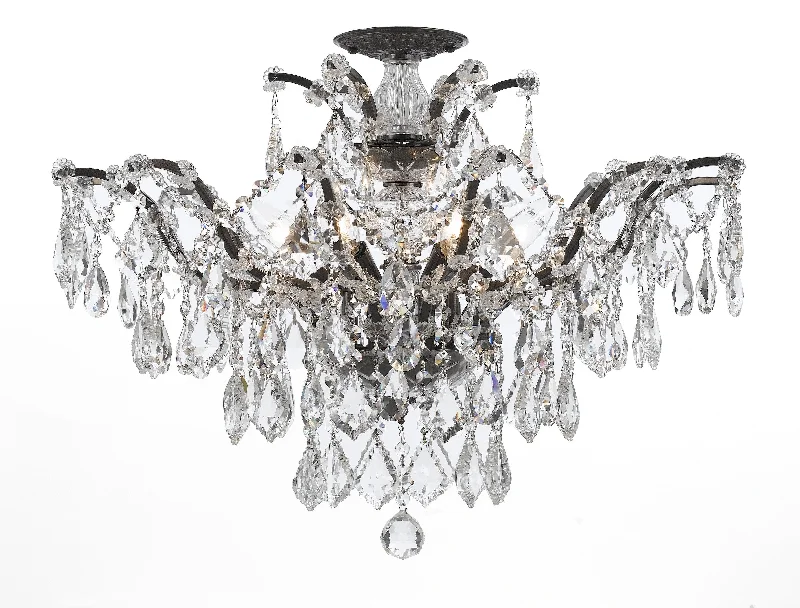 Art Deco Chandeliers for a Retro - Glam LookArt Deco Chandeliers for a Retro - Glam Look6 Light Vibrant Bronze Modern Ceiling Mount Draped In Clear Spectra Crystal - C193-4459-VZ-CL-SAQ_CEILING