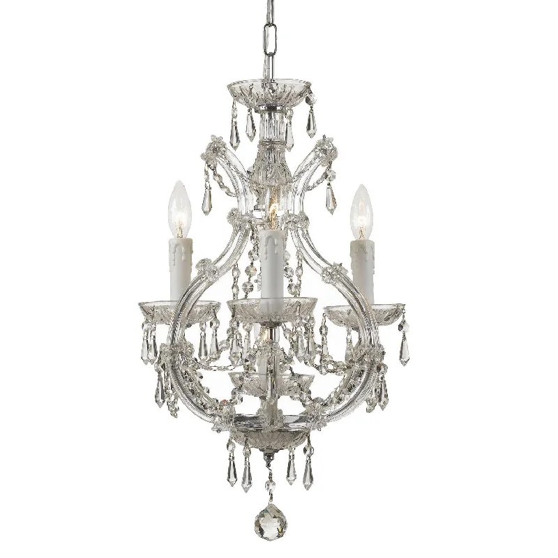 Chandeliers with Metal Frames in Silver FinishChandeliers with Metal Frames in Silver Finish4 Light Polished Chrome Crystal Mini Chandelier Draped In Clear Swarovski Strass Crystal - C193-4473-CH-CL-S