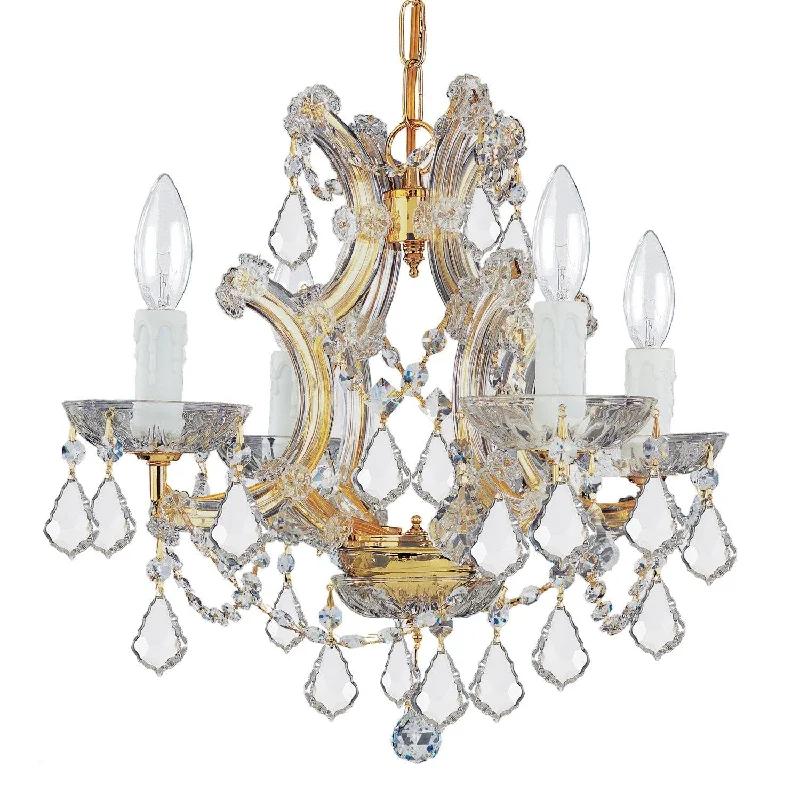 Chandeliers with Pendant Lights for a Stylish LookChandeliers with Pendant Lights for a Stylish Look4 Light Gold Crystal Mini Chandelier Draped In Clear Hand Cut Crystal - C193-4474-GD-CL-MWP