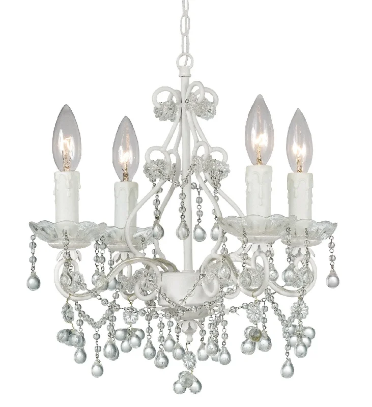 Chandeliers for High Ceilings to Fill Vertical SpaceChandeliers for High Ceilings to Fill Vertical Space4 Light Wet White Youth Mini Chandelier Draped In Murano Beads - C193-4514-WW-CLEAR