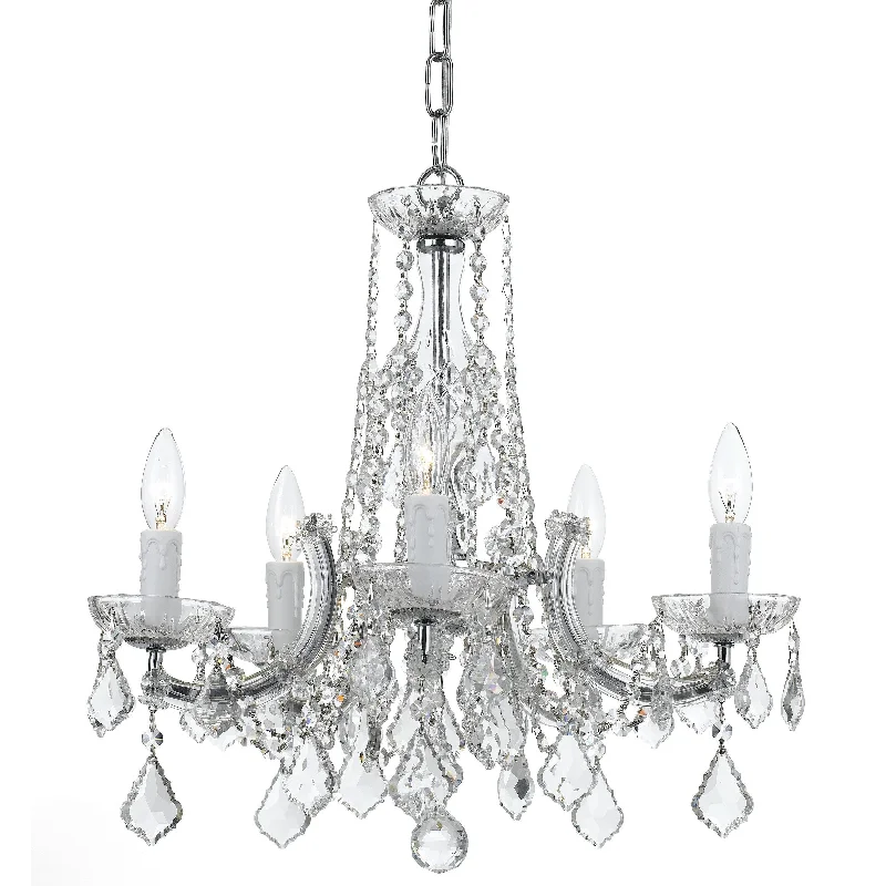 Chandeliers with Venetian Glass for a Luxurious LookChandeliers with Venetian Glass for a Luxurious Look5 Light Chrome Traditional  Modern Chandelier Draped In Clear Hand Cut Crystal - C193-4576-CH-CL-MWP