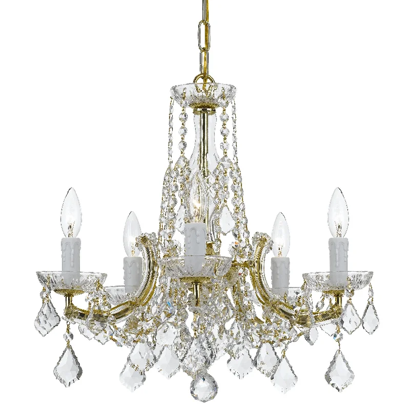 Chandeliers for Dining Rooms to Set the Mood for MealsChandeliers for Dining Rooms to Set the Mood for Meals5 Light Gold Traditional  Modern Chandelier Draped In Clear Hand Cut Crystal - C193-4576-GD-CL-MWP