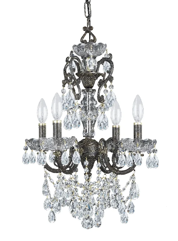 Chandeliers for Low Ceilings to Avoid OvercrowdingChandeliers for Low Ceilings to Avoid Overcrowding4 Light English Bronze Crystal Mini Chandelier Draped In Clear Swarovski Strass Crystal - C193-5194-EB-CL-S