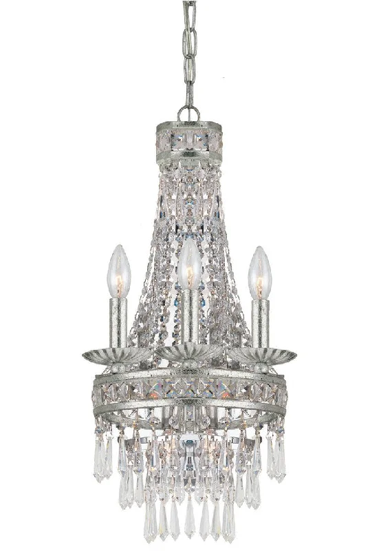 Chandeliers with Metal Frames in Copper FinishChandeliers with Metal Frames in Copper Finish4 Light Olde Silver Crystal Mini Chandelier Draped In Clear Hand Cut Crystal - C193-5263-OS-CL-MWP