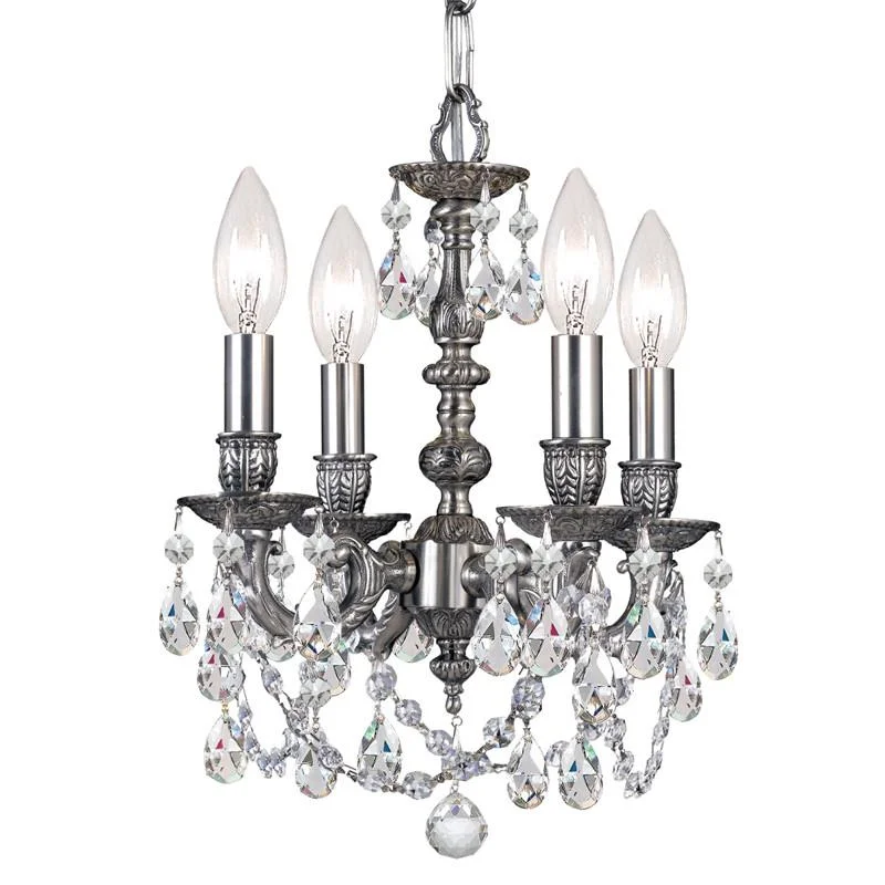 Chandeliers for Dining Rooms to Set the Mood for MealsChandeliers for Dining Rooms to Set the Mood for Meals4 Light Pewter Traditional Mini Chandelier Draped In Clear Swarovski Strass Crystal - C193-5504-PW-CL-S