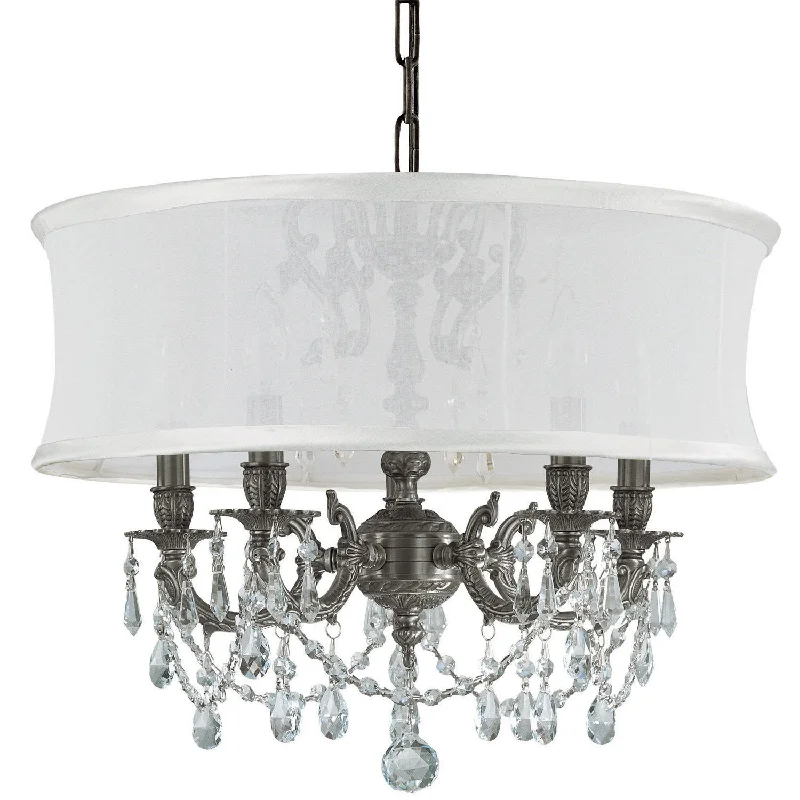 Traditional Brass Chandeliers for Classic InteriorsTraditional Brass Chandeliers for Classic Interiors5 Light Pewter Traditional Mini Chandelier Draped In Clear Swarovski Strass Crystal - C193-5535-PW-SMW-CLS